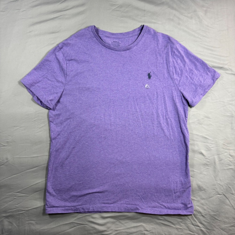 NEW Polo Ralph Lauren Custom Slim Fit T-Shirt Mens XL Purple Cotton Pony Logo